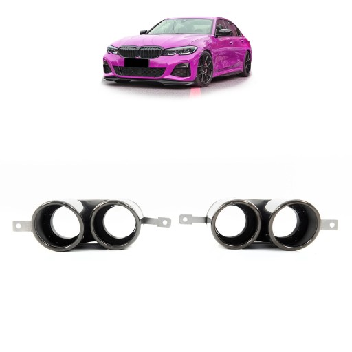 Насадки на глушитель BMW 3 (G20, G80) Sedan 2018 - (черные) M style package