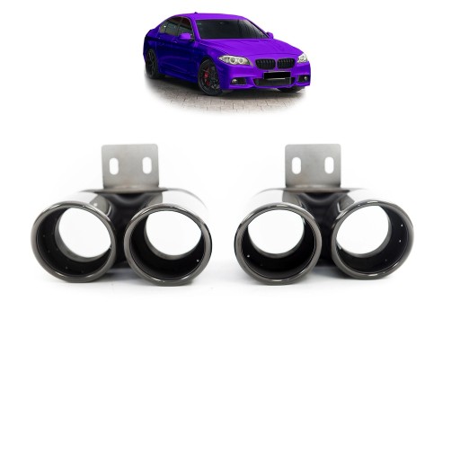 Насадки на глушитель BMW 5 (F10) Sedan 2009 - 2016 (черные) M style пакет