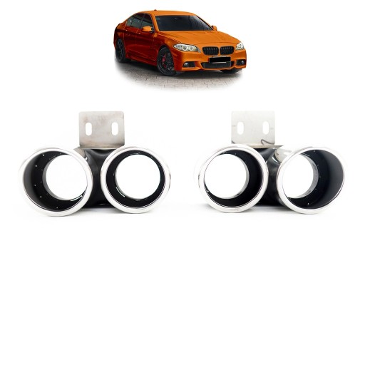 Насадки на глушитель BMW 5 (F11) Touring 2009 - 2017 (хром) пакет M style