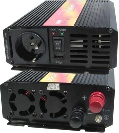 Перетворювач напруги Carspa P400U-12 12В/230В+USB 400Вт, чиста синусоїда