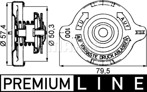 CRB 14 000P - Кришка радіатора BEHR *** PREMIUM LINE *** CRB 14 MAHLE CRB 14 000P