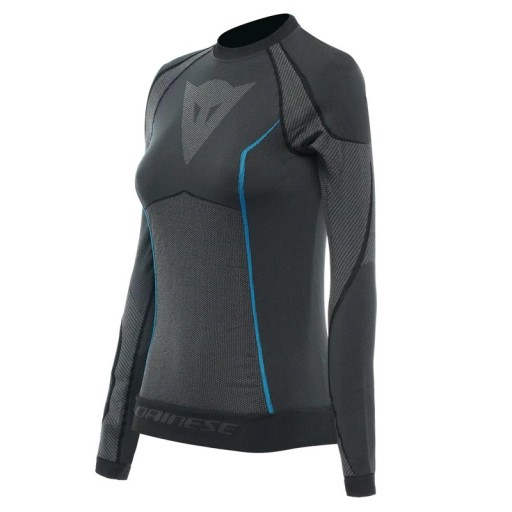 Футболка женская DAINESE DRY LS LADY BLACK/BLUE чёрно-синяя БЕСПЛАТНО