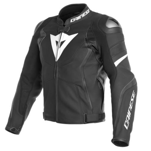 Мотоциклетна шкіряна куртка Dainese Avro 4 чорно-біла 60