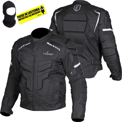 Мотоциклетная куртка HUSAR HORNET мужская текстильная черная + Балаклава L