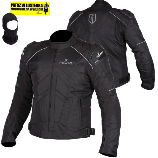 HUSAR RAPID GP мотоциклетная куртка с горбом черная мужская + Балаклава