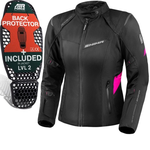Женская мотоциклетная куртка SHIMA RUSH 2.0 LADY PINK Black Pink халява