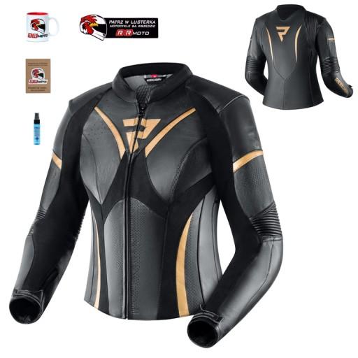 Шкіряна мотоциклетна куртка Rebelhorn REBEL LADY BLACK/GOLD БЕЗКОШТОВНО