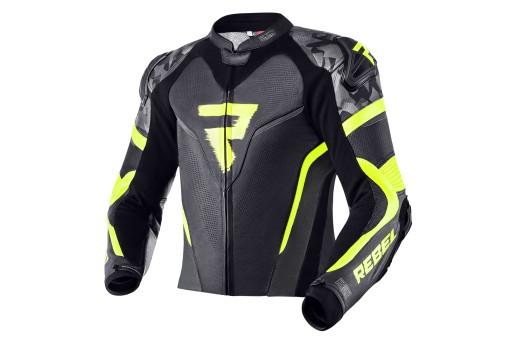 Шкіряна куртка Rebelhorn Rebel жовта флуо 58