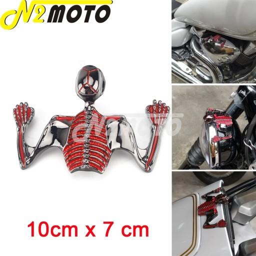 L-красный орнамент в виде черепа для Harley Softail