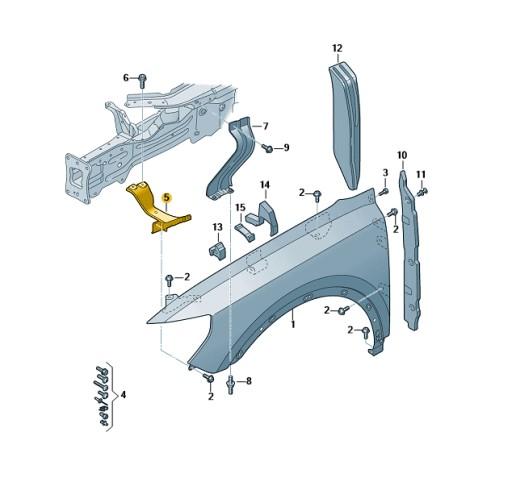 83A821131 - Муфта опора крыла передняя левая AUDI Q3 ASO