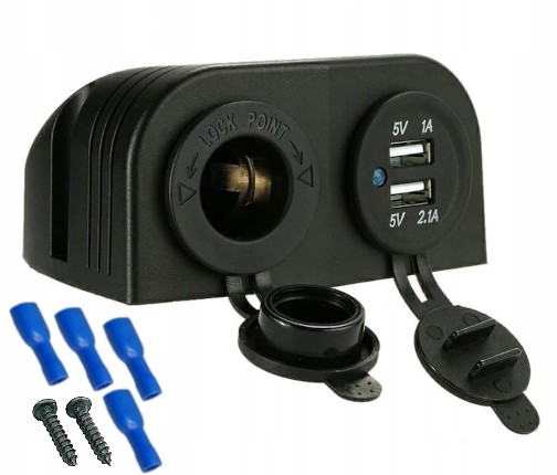 04693 04695 - ЗАРЯДНОЕ УСТРОЙСТВО USB 5V 3.1 A ГЕРМЕТИЧНОЕ ГНЕЗДО 12V 24V