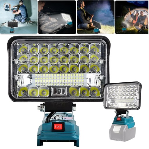ЛАМПА ДЛЯ MAKITA 18В РАБОЧАЯ ГАЛОГЕННАЯ 48LED + USB