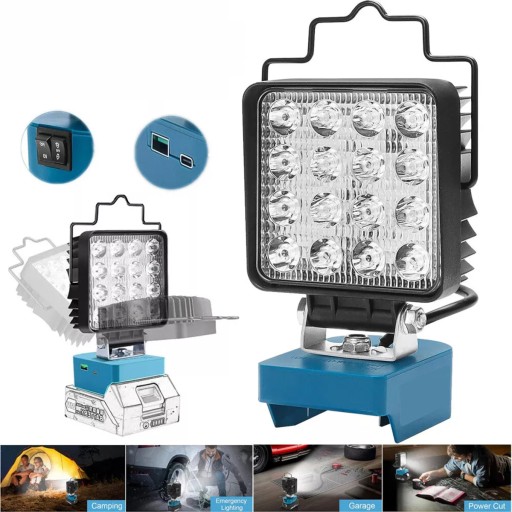 ЛАМПА ДЛЯ MAKITA 18V ГАЛОГЕННАЯ РАБОТАЮЩАЯ СВЕТОДИОДНАЯ БАТАРЕЯ 48W 4800LM портативная