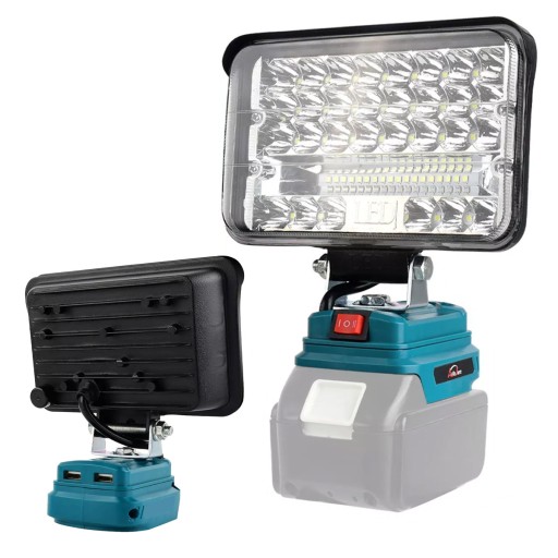 ЛАМПА ДЛЯ MAKITA 18В галогенная РАБОЧАЯ ЛАМПА + 2X USB 5 ДЮЙМОВ 48LED 60W