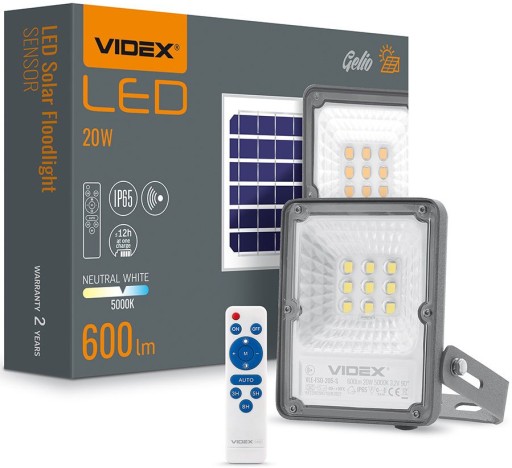 Солнечная галогенная лампа 20W 5000K датчик движения пульт дистанционного управления