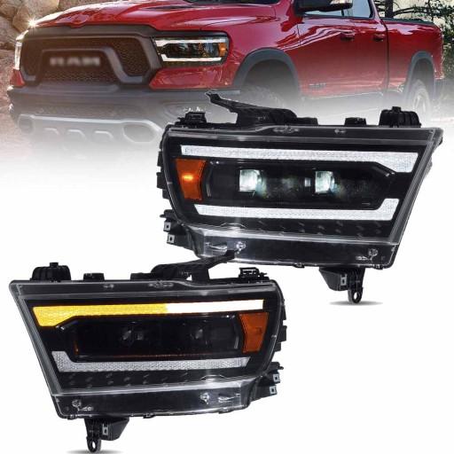 YAX-RM-6001B-19 - ЛАМПА FULL LED VLAND TWO LENS BLACK EUROPA DODGE RAM 1500 V 19-