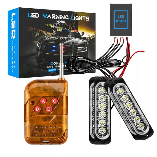 1-4-6LED - Аварійна лампа стробоскоп допомогу Евакуатор 4X6 LED