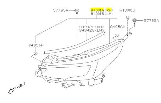 84002AN080 - ЛАМПА ФАРА ПРАВА SUBARU OUTBACK EUR LED ОРИГ.2021-