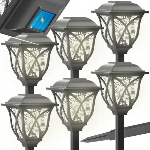 СОЛНЕЧНАЯ ЛАМПА СОЛНЕЧНЫЕ ЛАМПЫ САДОВЫЙ СТОЛБ LED GARDEN 6 шт.