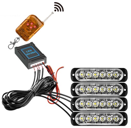 LX202-001C - Стробоскоп оранжевый в манекен 4 шт. 12V 24V с пультом дистанционного управления