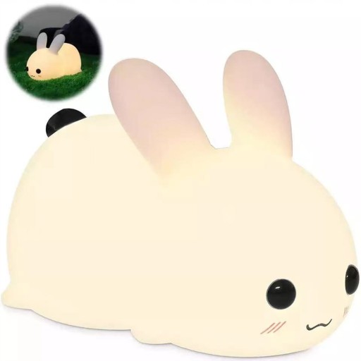 ДЕТСКИЙ НОЧНИК КРОЛИК ЦВЕТНОЙ СВЕТОДИОДНЫЙ СИЛИКОН