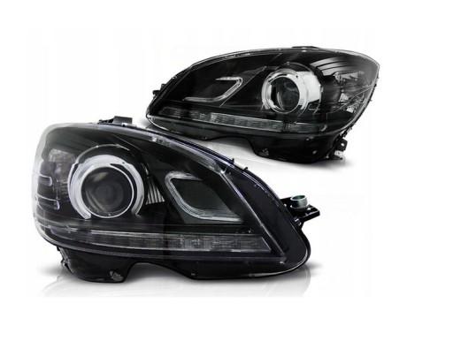 LPME89 - ЛАМПИ MERCEDES C-CLASS W204 07-10 TRUE DRL ЧОРНІ
