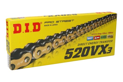 DID520VX3G&B-114ZB - DID 520 VX3 ЗЛОТИЙ X-RING 114OGNIW ПРИВОДНИЙ ЛАНЦЮГ