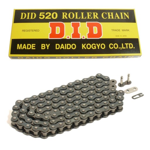 520-112 - ЛАНЦЮГ ПРИВОДУ МОТО. DID 520 БЕЗ УЩІЛЬНЮВАЛЬНОГО КІЛЬЦЯ (3020DAN) (РОЗКУТИЙ + ЛАНКА)