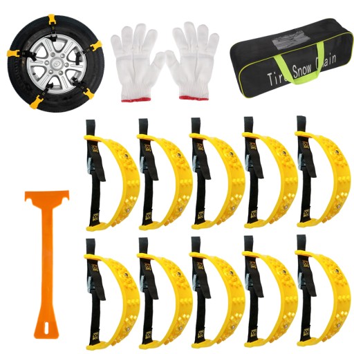 ЛАНЦЮГИ ПРОТИВІЖЕННЯ, КОЛІСНІ КОШКИ ПРОТИКЛИЗКУ, ЗІМОВІ ШИНИ, НАБІР 10 ШТ.