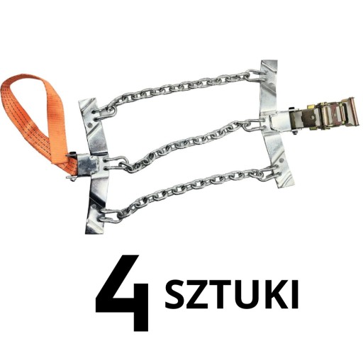 ЛАНЦЮГИ ПРОТИВІЖУВАННЯ ВАНТАЖНІ СЕКЦІЙНІ, ремінь TIR, 4 ШТ., КВАДРАТНИЙ ПЕРЕРІЗІМ