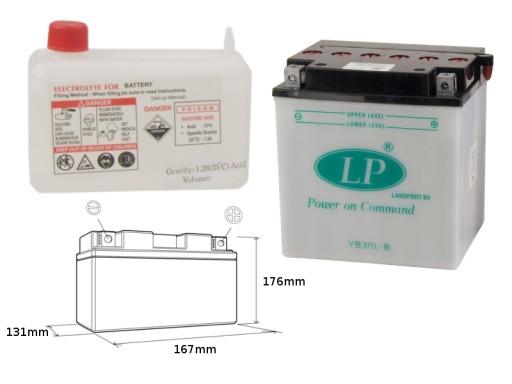 MD LB30L-B - БАТАРЕЯ LANDPORT YB30L-B (MD LB30L-B) 12V 30AH 168X132X176 HARLEY DAVIDS