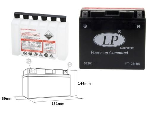 YT12BBS L - АККУМУЛЯТОРНАЯ БАТАРЕЯ LANDPORT YT12B-BS (MA LT12B-BS) 12В 11Ач 151X70X130 НЕОБХОДИМАЯ