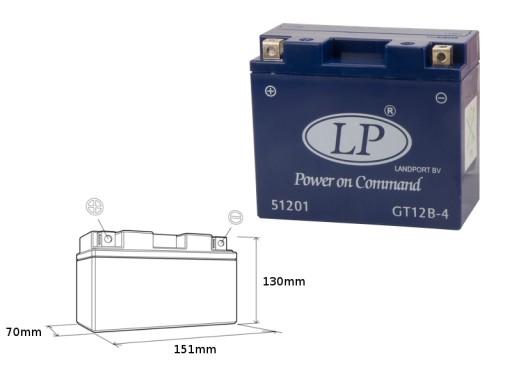 GT12B-4 - LANDPORT GEL АКУМУЛЯТОР GT12B-4 (MG LT12B-4) 12V 11AH 151X70X130 НЕ ОБСЛУГОВУЄТЬСЯ