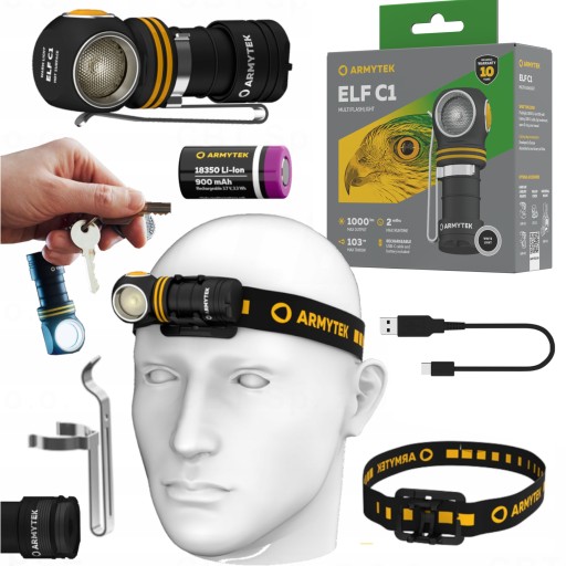 ФАРА MINI ELF C1 ХОЛОДНЫЙ СВЕТ СПОРТИВНАЯ ФАРА USB 1000 ЛМ