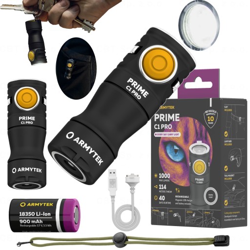 КЛАСИЧНИЙ ПОТУЖНИЙ ЛІХТАРИК 1000LM PRIME C1 PRO WHITE LIGHT WHITE CAMPING