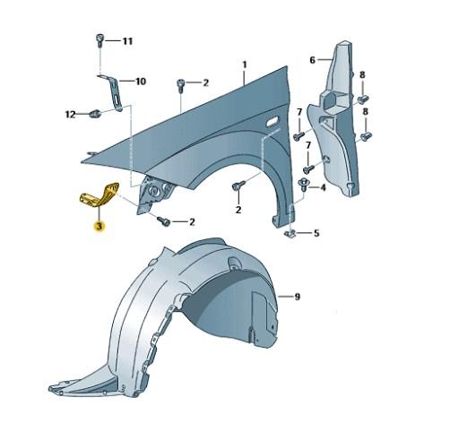 1P0821135A - ЛІВИЙ КРОНШТЕЙН КРОНШТЕЙН КРІПЛЕННЯ КРИЛА SEAT LEON