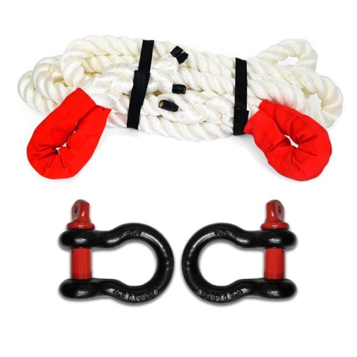 КИНЕТИЧЕСКАЯ ВЕРЕВКА КИНЕТЫК 25Т 8м 36мм + скобы КАЧЕСТВЕННОЕ 100% полиамидное волокно