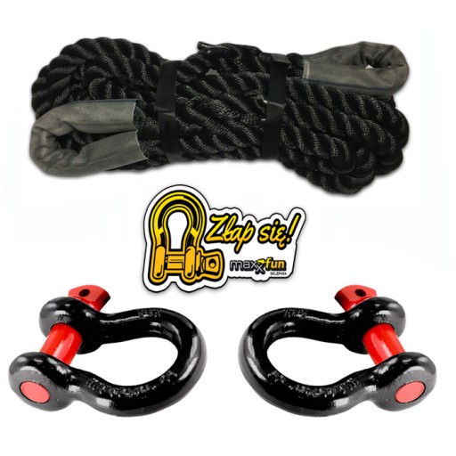 КИНЕТИЧЕСКАЯ ВЕРЕВКА 32 ММ 8 М 22 ТОННЫ + 2 СКАНЫ SNAKEMAN 4WD НАКЛЕЙКА