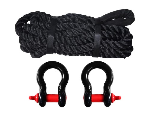 КИНЕТИЧЕСКАЯ ВЕРЕВКА 4X4 +2 ШАКЕЛЬ 28ммx8м 16Т