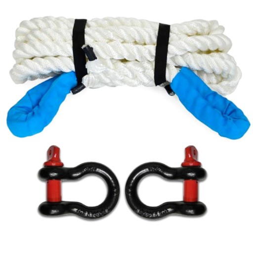 КИНЕТИЧЕСКАЯ ВЕРЕВКА 4X4 +2 ШАКЕЛЬ 32ммx8м 22Т