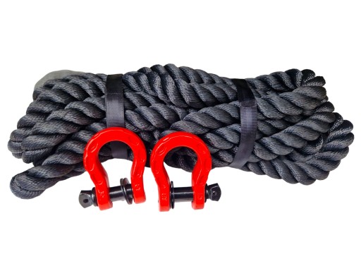 КИНЕТИЧЕСКАЯ ВЕРЕВКА ЧЕРНАЯ КИНЕТИЧЕСКАЯ 25 ТОНН 8 м 36 мм НАБОР СУПЕР ПРОЧНЫХ КАНАЛОВ 8 ТОНН