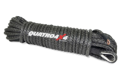 СИНТЕТИЧЕСКАЯ ВЕРЕВКА 9,5 ТОНН С КРЮКОМ ЛЕБЕДКИ | 28м | 9,5 мм ЗМЕЙМАН 4WD