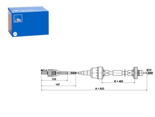 24.3728-0722.2 - ТРОС СЦЕПЛЕНИЯ OPEL ASTRA F 1.4-2.0 09.91-03.01 ATE