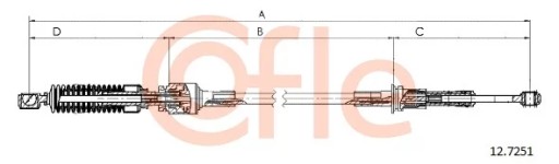 12.7251 - ТРОС ПЕРЕКЛЮЧЕНИЯ ПЕРЕДАЧ FIAT 12.7251 COFLE 12.7251