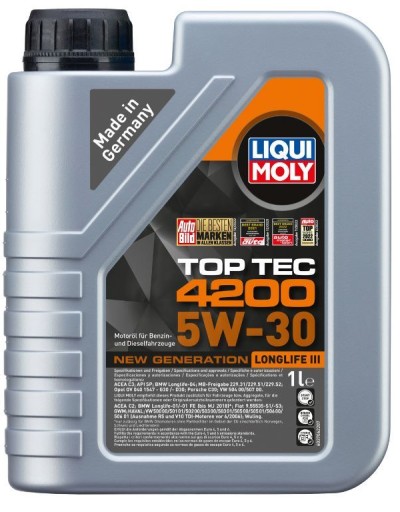 LIQUI MOLY TOP TEC 4200 5W30 5L-моторное масло оригинал C2 / C3 LL