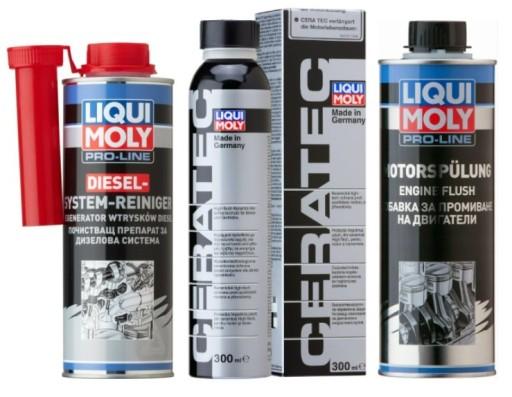 КОМПЛЕКТ ДЛЯ ЗАМІНИ МАСЛА LIQUI MOLY, ПРОМИВКА, ПРИСАДКА ДЛЯ ІНЖЕКЦІЙ, CERATEC