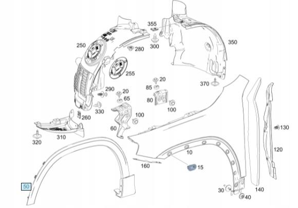 A2478850022 - Накладка переднього крила MERCEDES GLB X247 19-