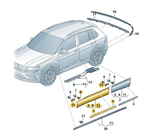 5NN854939 - * ПЕРЕДНЯЯ ЛЕВАЯ ДВЕРЬ VW TIGUAN ALLSPACE OE