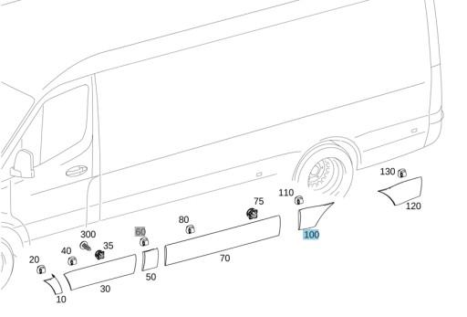 A91069004019K83 - НАКЛАДКА НА КРЫЛО 1 TP - SPRINTER 910