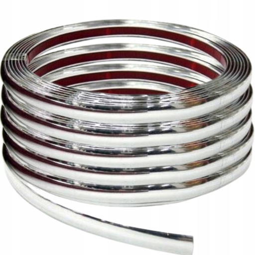 ДЕКОРАТИВНА СТРІЖКА 12мм ХРОМ ЗІ СКЛЕЙКОЮ 100М
